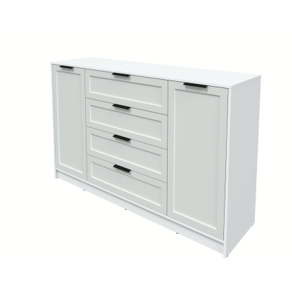 Тумба Тренд КТ-Т160 (Белый ЛДСП/ Грэй ЛМДФ) Ш1600 В1020 Г451